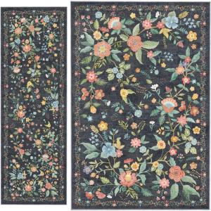 imageAmada 2x6 Washable Runner Rug with 6x9 Area Rugs Boho Floral Pattern Soft Long Entryway Runner Rugs for Bedroom ampamp Hallway Living Room