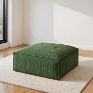 imageAmada Corduroy Sectional Couch Ottomans Upholstered Couches for Living Room Bedroom with Ottoman No Assembly Required1Ottoman Forest Green