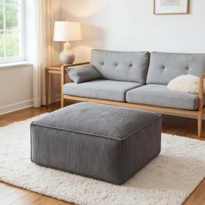 imageAmada Corduroy Sectional Couch Ottomans Upholstered Couches for Living Room Bedroom with Ottoman No Assembly Required1Ottoman Ink Gray