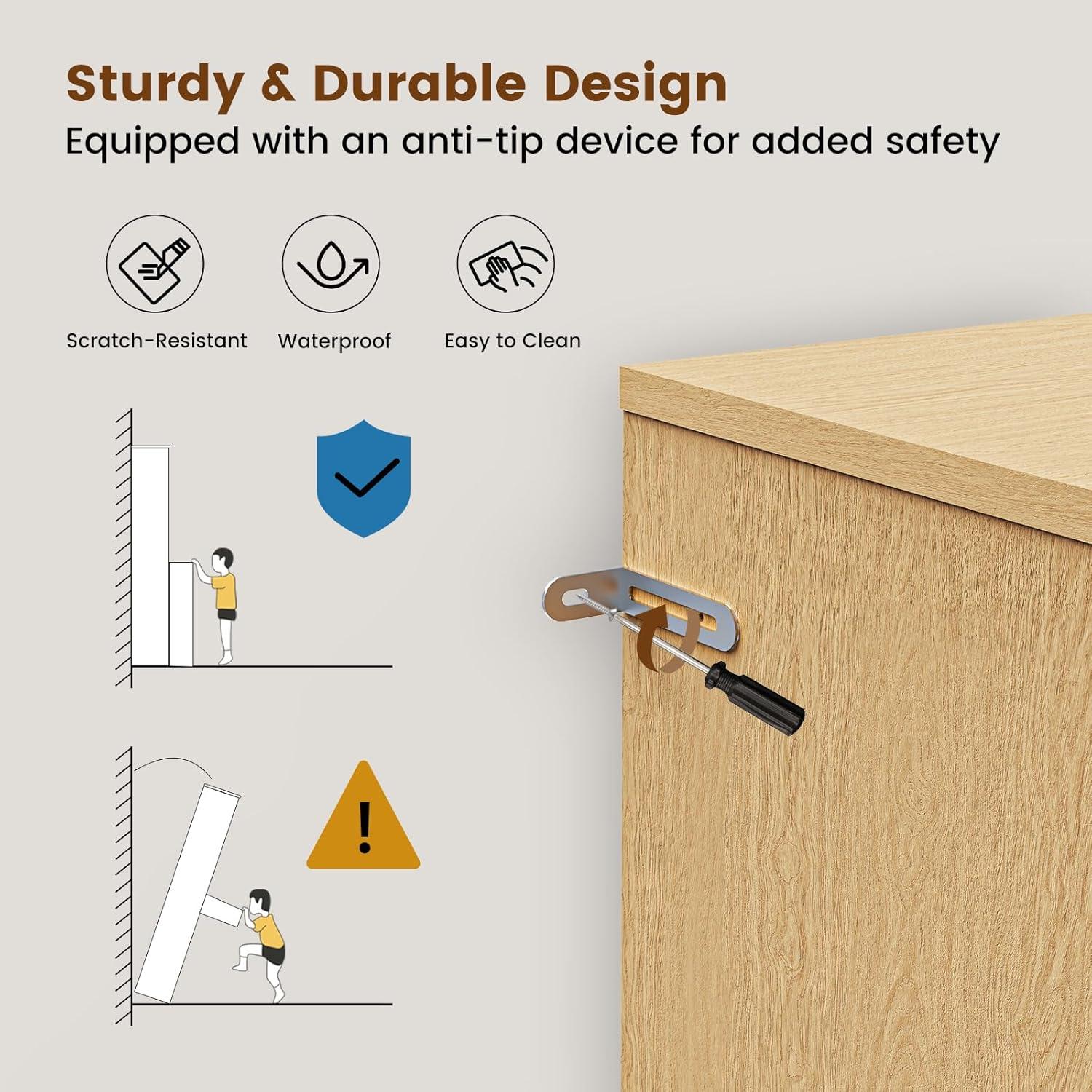 imageAmada Fluted Pantry Cabinet Versatile 72 Tall Storage Cabinet with Adjustable Shelves Kitchen Cabinet with Magnetic Doors ampamp AntiTip DesignWhiteNatural Oak