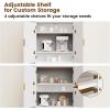 imageAmada Fluted Pantry Cabinet Versatile 72 Tall Storage Cabinet with Adjustable Shelves Kitchen Cabinet with Magnetic Doors ampamp AntiTip DesignWhiteWhite