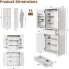 imageAmada Fluted Pantry Cabinet Versatile 72 Tall Storage Cabinet with Adjustable Shelves Kitchen Cabinet with Magnetic Doors ampamp AntiTip DesignWhiteWhite