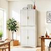 imageAmada Fluted Pantry Cabinet Versatile 72 Tall Storage Cabinet with Adjustable Shelves Kitchen Cabinet with Magnetic Doors ampamp AntiTip DesignWhiteWhite