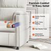 imagePower Recliner Chair for Adults Adjustable Modern Chenille Reclining Chair with Side Pockets Remote Footrest Thick Seat Cushion for Home Theater Living Room ampamp Bedroom RV Light GreyWhite