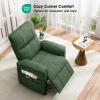 imagePower Recliner Chair for Adults Adjustable Modern Chenille Reclining Chair with Side Pockets Remote Footrest Thick Seat Cushion for Home Theater Living Room ampamp Bedroom RV Light GreyGreen