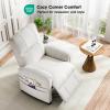 imagePower Recliner Chair for Adults Adjustable Modern Chenille Reclining Chair with Side Pockets Remote Footrest Thick Seat Cushion for Home Theater Living Room ampamp Bedroom RV Light GreyWhite