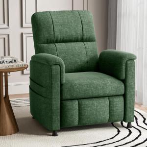 imagePower Recliner Chair for Adults Adjustable Modern Chenille Reclining Chair with Side Pockets Remote Footrest Thick Seat Cushion for Home Theater Living Room ampamp Bedroom RV Light GreyGreen