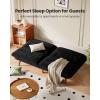 imageAMADA HOMEFURNISHING 3 in 1 Convertible Futon Sofa BedCorduroy Futon Couch with Adjustable Backrest and Armrests Recliner Sleeper Sofa for Small Spaces Play Room or OfficeInk Black
