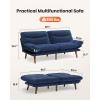 imageAMADA HOMEFURNISHING 3 in 1 Convertible Futon Sofa BedCorduroy Futon Couch with Adjustable Backrest and Armrests Recliner Sleeper Sofa for Small Spaces Play Room or OfficeSky Blue