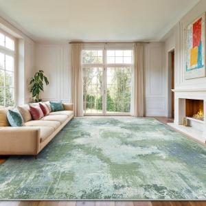 imageAMADA HOMEFURNISHING 5x7 Area Rugs for Living Room Modern Abstract Washable Rug Neutral Soft with NonSlip Backing ampamp Low Pile Kids Rug for Resistant Bedroom Nursery Home Office Dark BlueGreen