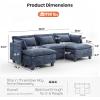 imageAmada 1115quot UShaped Modular Sectional Sofa Modern Comfy Cloud Couch Sectional Sofa with Movable Ottoman 5Seat Chenille Deep Seat Sofa Sleeper Deep Seat Sofa with 5 Pillows for Living Room BlueBlue