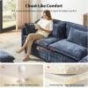 imageAmada 1115quot UShaped Modular Sectional Sofa Modern Comfy Cloud Couch Sectional Sofa with Movable Ottoman 5Seat Chenille Deep Seat Sofa Sleeper Deep Seat Sofa with 5 Pillows for Living Room BlueBlue