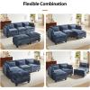 imageAmada 1115quot UShaped Modular Sectional Sofa Modern Comfy Cloud Couch Sectional Sofa with Movable Ottoman 5Seat Chenille Deep Seat Sofa Sleeper Deep Seat Sofa with 5 Pillows for Living Room BlueBlue