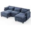imageAmada 1115quot UShaped Modular Sectional Sofa Modern Comfy Cloud Couch Sectional Sofa with Movable Ottoman 5Seat Chenille Deep Seat Sofa Sleeper Deep Seat Sofa with 5 Pillows for Living Room BlueBlue