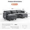 imageAmada 1115quot UShaped Modular Sectional Sofa Modern Comfy Cloud Couch Sectional Sofa with Movable Ottoman 5Seat Chenille Deep Seat Sofa Sleeper Deep Seat Sofa with 5 Pillows for Living Room BlueGrey