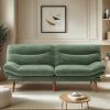 imageAmada 75quot Convertible Futon Sofa Bed Corduroy Folding Futon Set with Adjustable Backrest ampampArmrests Recliner Lounge for Living Room Apartment or Office Solid Wood Frame Loveseat Sofa Dark GreyForest Green