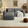 imageAmada 80quot L Shaped Modular Sofa Corduroy Cloud Couch with Deep Seats ampamp High Back Upholstered 2Seater Couches with Ottoman for Living Room Bedroom No Assembly Required Grey