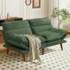 imageAmada Convertible Futon Sofa Bed  Corduroy Loveseat with Adjustable Backrest ampamp Armrests Thickened Seat Cushion Small Space Sleeper Couch for Apartment Study Room ampamp OfficeMoss Green66 Inch 