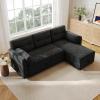 imageAmada Sectional Sofa Bed with Reversible Storage Chaise Chenille Pull Out Couch Bed Convertible Cloud Couch with USB Charging ampamp Side Pockets L Shaped Modular Couches for Living Room ampamp ApartmentDark Gray