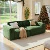 imageAmada 80quot Loveseat Modular Sofa Corduroy Cloud Couch with Deep Seats ampamp High Back Upholstered 2Seater Couches with Ottoman for Living Room Bedroom No Assembly Required Green
