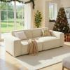 imageAmada 80quot Loveseat Modular Sofa Corduroy Cloud Couch with Deep Seats ampamp High Back Upholstered 2Seater Couches with Ottoman for Living Room Bedroom No Assembly Required Beige White