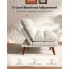imageAmada 75 Convertible Futon Sofa Bed Corduroy Folding Futon Set with Adjustable Backrest ampArmrests Recliner Lounge for Living Room Apartment or Office Solid Wood Frame Loveseat Sofa Beige White  CorduroyOffwhite