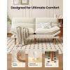 imageAmada 75 Convertible Futon Sofa Bed Corduroy Folding Futon Set with Adjustable Backrest ampArmrests Recliner Lounge for Living Room Apartment or Office Solid Wood Frame Loveseat Sofa Beige White  CorduroyOffwhite