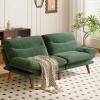 imageAmada 75 Convertible Futon Sofa Bed Corduroy Folding Futon Set with Adjustable Backrest ampArmrests Recliner Lounge for Living Room Apartment or Office Solid Wood Frame Loveseat Sofa Beige White  CorduroyForest Green