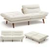 imageAmada 75 Convertible Futon Sofa Bed Corduroy Folding Futon Set with Adjustable Backrest ampArmrests Recliner Lounge for Living Room Apartment or Office Solid Wood Frame Loveseat Sofa Beige White  CorduroyBeige White