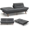 imageAmada 75 Convertible Futon Sofa Bed Corduroy Folding Futon Set with Adjustable Backrest ampArmrests Recliner Lounge for Living Room Apartment or Office Solid Wood Frame Loveseat Sofa Beige White  CorduroyDark Grey