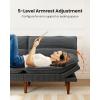 imageAmada 75 Convertible Futon Sofa Bed Corduroy Folding Futon Set with Adjustable Backrest ampArmrests Recliner Lounge for Living Room Apartment or Office Solid Wood Frame Loveseat Sofa Beige White  CorduroyCharcoal Gray