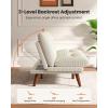 imageAmada 75 Convertible Futon Sofa Bed Corduroy Folding Futon Set with Adjustable Backrest ampArmrests Recliner Lounge for Living Room Apartment or Office Solid Wood Frame Loveseat Sofa Beige White  CorduroyBeige White