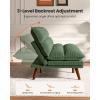 imageAmada 75 Convertible Futon Sofa Bed Corduroy Folding Futon Set with Adjustable Backrest ampArmrests Recliner Lounge for Living Room Apartment or Office Solid Wood Frame Loveseat Sofa Beige White  CorduroyMoss Green