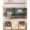 imageAmada 75 Convertible Futon Sofa Bed Corduroy Folding Futon Set with Adjustable Backrest ampArmrests Recliner Lounge for Living Room Apartment or Office Solid Wood Frame Loveseat Sofa Beige White  CorduroyCharcoal Gray