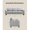 imageAmada 89 Sofa 3 Seater Couch Sofa for Living Room Modern Sofa for Living Room with Deep Seats amp Wide Armrests Comfy Couch with Removable Washable Covers amp Linen Fabric Easy AssemblyGrey