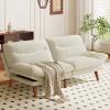 image66Futon Sofa Bed3in1 Futon Couch wAdjustable Backrest amp Armrests Convertible Sleeper Sofa Bed Small Folding Sleeper Recliner wRemovable Cushion for Apartment Living RoomOffice 66inBeige  CorduroyBeige