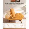 image66Futon Sofa Bed3in1 Futon Couch wAdjustable Backrest amp Armrests Convertible Sleeper Sofa Bed Small Folding Sleeper Recliner wRemovable Cushion for Apartment Living RoomOffice 66inBeige  CorduroyYellow