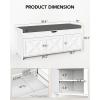 imageAmada Shoe Storage Bench 472 Long Entryway Bench with Cushioned Seat amp Lift Top Storage 4 Doors Adjustable Shelf 300 lbs Capacity Bench with Shoe Rack for Entryway Bedroom Living Room WhiteWhite