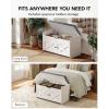 imageAmada Shoe Storage Bench 472 Long Entryway Bench with Cushioned Seat amp Lift Top Storage 4 Doors Adjustable Shelf 300 lbs Capacity Bench with Shoe Rack for Entryway Bedroom Living Room WhiteWhite