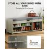 imageAmada Shoe Storage Bench 472 Long Entryway Bench with Cushioned Seat amp Lift Top Storage 4 Doors Adjustable Shelf 300 lbs Capacity Bench with Shoe Rack for Entryway Bedroom Living Room WhiteLight Gray
