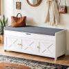 imageAmada Shoe Storage Bench 472 Long Entryway Bench with Cushioned Seat amp Lift Top Storage 4 Doors Adjustable Shelf 300 lbs Capacity Bench with Shoe Rack for Entryway Bedroom Living Room WhiteWhite