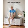 imageAmada Shoe Storage Bench 472 Long Entryway Bench with Cushioned Seat amp Lift Top Storage 4 Doors Adjustable Shelf 300 lbs Capacity Bench with Shoe Rack for Entryway Bedroom Living Room WhiteWhite