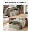 imageAmada Shoe Storage Bench 472 Long Entryway Bench with Cushioned Seat amp Lift Top Storage 4 Doors Adjustable Shelf 300 lbs Capacity Bench with Shoe Rack for Entryway Bedroom Living Room WhiteLight Gray