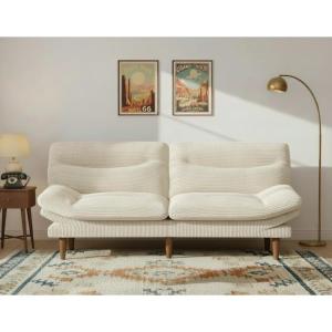 image66Futon Sofa Bed3in1 Futon Couch wAdjustable Backrest amp Armrests Convertible Sleeper Sofa Bed Small Folding Sleeper Recliner wRemovable Cushion for Apartment Living RoomOffice 66inBeige  CorduroyBeige