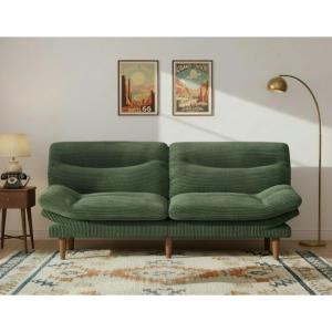 image66Futon Sofa Bed3in1 Futon Couch wAdjustable Backrest amp Armrests Convertible Sleeper Sofa Bed Small Folding Sleeper Recliner wRemovable Cushion for Apartment Living RoomOffice 66inBeige  CorduroyGreen