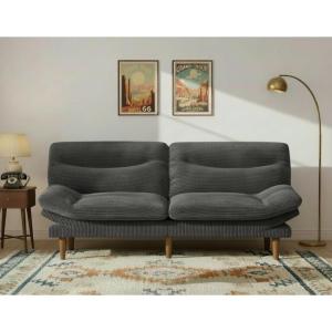 image66Futon Sofa Bed3in1 Futon Couch wAdjustable Backrest amp Armrests Convertible Sleeper Sofa Bed Small Folding Sleeper Recliner wRemovable Cushion for Apartment Living RoomOffice 66inBeige  CorduroyGrey