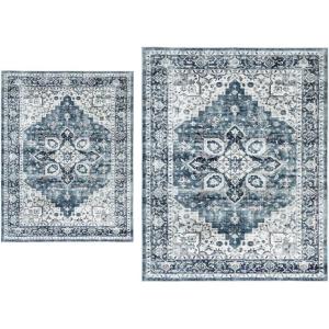 imageAMADA HOMEFURNISHING 5x7 and 3x5 Area Rugs Buying Together Soft Machine Washable StainResistant LowProfile Indoor Area Rugs with NonSlip Backing amp Durable Edge Binding