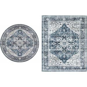 imageAMADA HOMEFURNISHING 5x7 and 4x4 Round Area Rugs Buying Together Soft Machine Washable StainResistant LowProfile Indoor Area Rugs with NonSlip Backing amp Durable Edge Binding