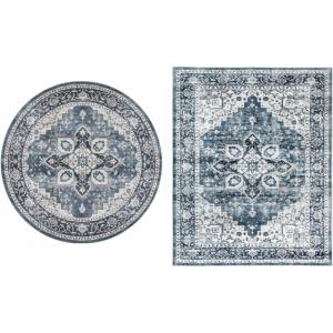 imageAMADA HOMEFURNISHING 5x7 and 5x5 Round Area Rugs Buying Together Soft Machine Washable StainResistant LowProfile Indoor Area Rugs with NonSlip Backing amp Durable Edge Binding