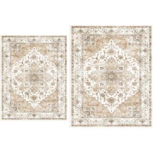 imageAMADA HOMEFURNISHING 8x10 and 10x14 Area Rugs Buying Together Soft Machine Washable StainResistant LowProfile Indoor Area Rugs with NonSlip Backing amp Durable Edge Binding